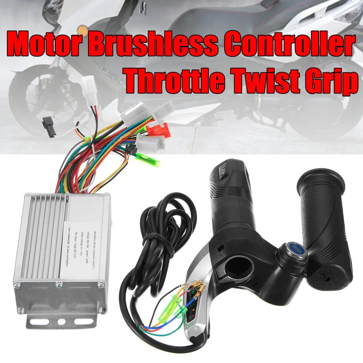 

Sctooter 36V 350W motor brushless controller 3 Phase Line + Throttle twist grip electric bike scooter speed control box