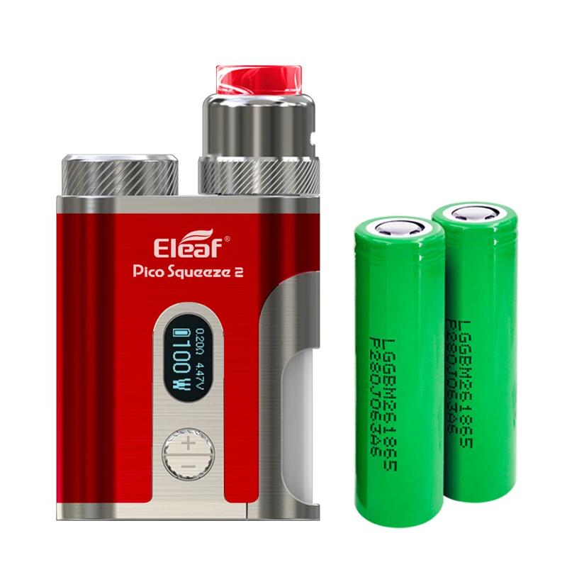 Аутентичный набор Eleaf Pico Сожмите 2 сквонк с 100 Вт Коралл RDA 4000 мАч атомайзер 8 мл Clapton