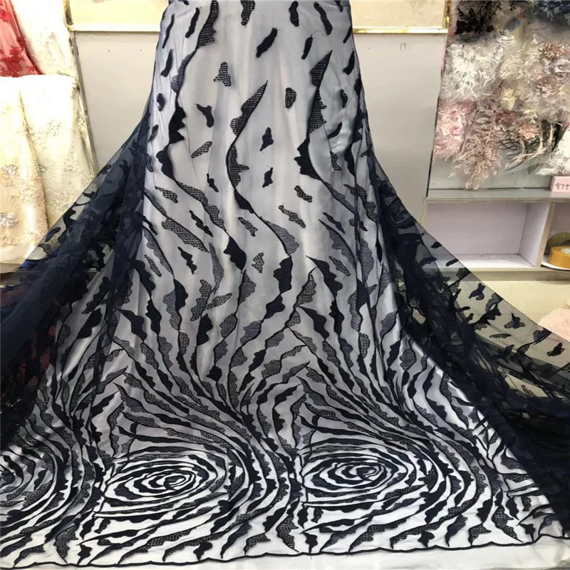 

High quality nigerian french lace embroidered tulle lace fabric for wedding dress,2018 Russia African lace fabric HJ1036-1