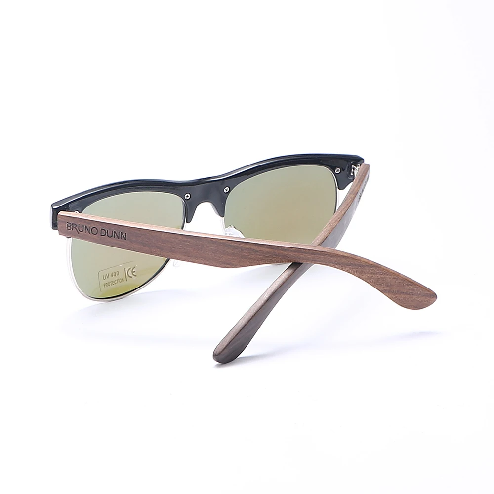 Bruno Dunn Black Walnut Sunglasses Wood Polarized for women/Mens Wooden Glasses UV 400 Protection Eyewear Original Box ray