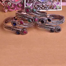 2018 HOT Vintage Bangles Cuff Women Bracelets Turkish Antique Gold Color Bangle Indian Retro Jewelry Wrist
