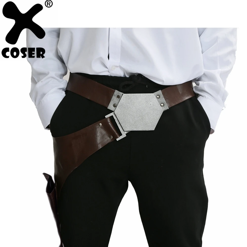 

XCOSER Han Solo Belt Star Wars The Force Awakens Cosplay Costume PU Holster Belt Props Adjustable Halloween Cosplay Costume Prop