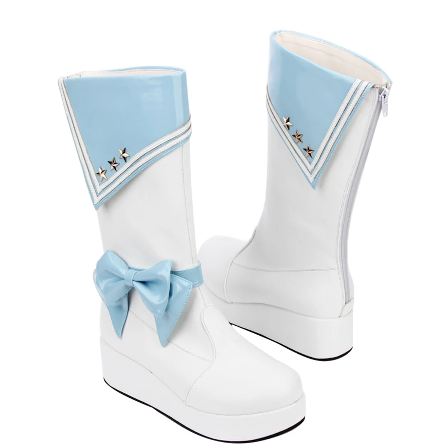 

Spring Autumn Fashion Women Leather High Boots Muffin Shoe Anime Ladies Halloween Navy Lolita Sailor Moon Cosplay Platform Boots