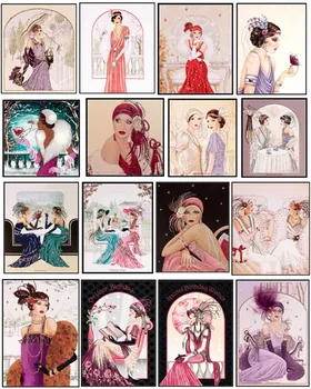 

Embroidery Counted Cross Stitch Kits Needlework - Crafts 14 ct DMC Color DIY Arts Handmade Decor - Art Deco Lady Collection 2
