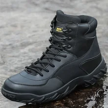 Сезон осень-зима; военные ботинки; мужские тактические Зимние ботильоны; Армейская Обувь; Рабочая обувь на шнуровке; botas hombre; Мужские ботинки в байкерском стиле