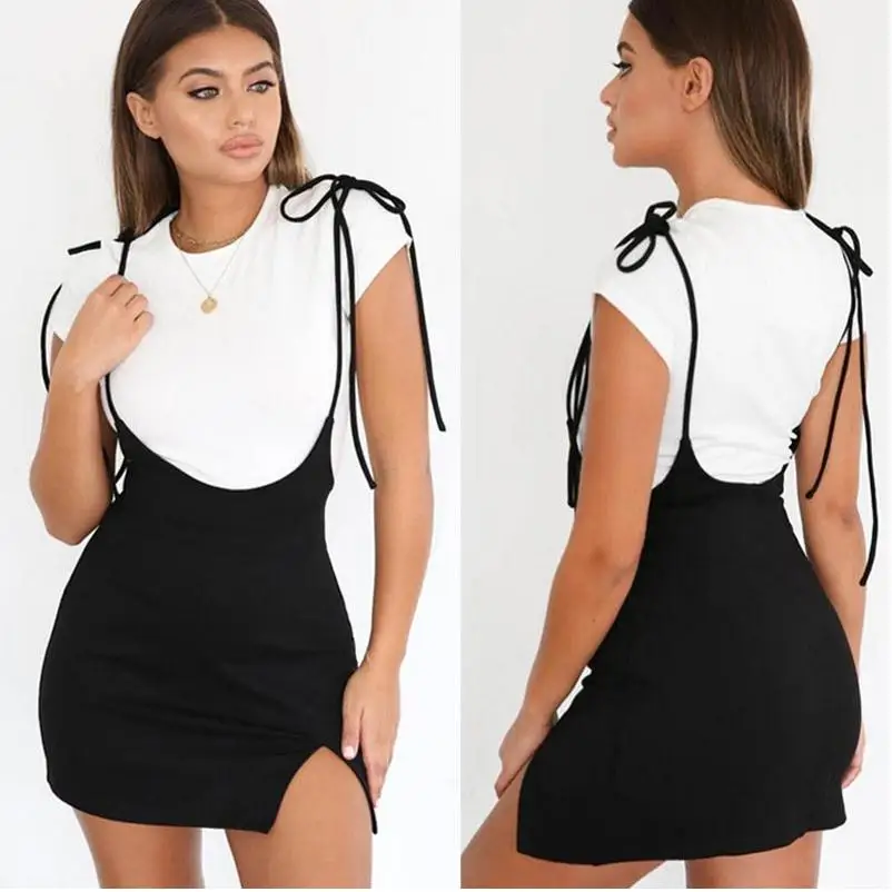 2019 المرأة الصيف أكمام ضمادة Bodycon حزب كوكتيل نادي مثير أسود قصير البسيطة مثير اللباس لنا