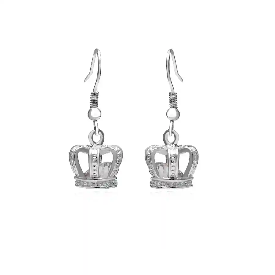 

Fashion 925 Jewelry Silver Plated Crown Drop Earrings For Women Design Gift For Friend Wholesale Wedding Jewelry