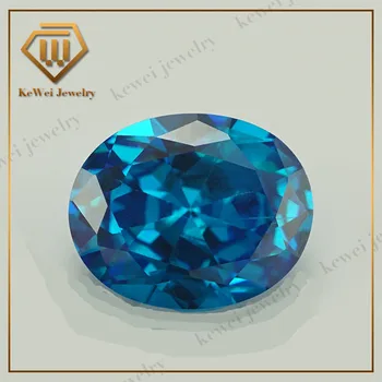 

10pcs aqua blue oval shape 13*18mm cubic zirconia stone