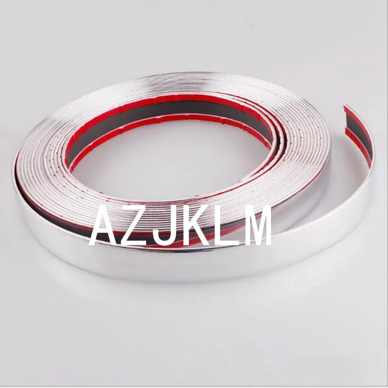 Silver Chrome Backed Self Adhesive Moulding Trim Strip Interior Side