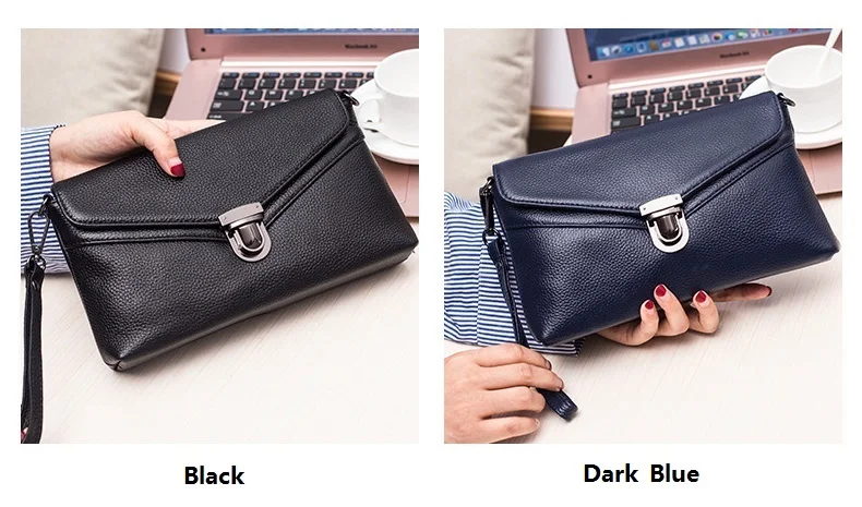 MJ Brand Women Handbag Fashion Genuine Leather Envelope Day Clutch Female Flap Messenger Bag Small Buckle Crossbody Shoulder Bag (4)