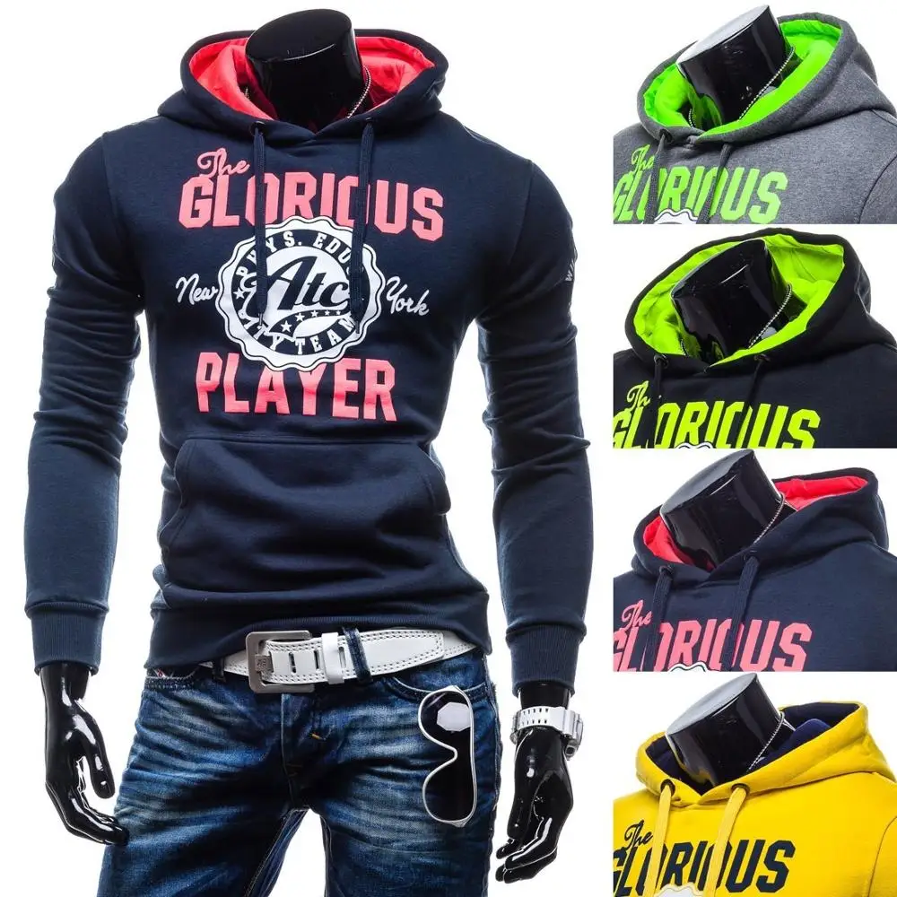 

2018 new men's fashion leisure fashion hooded