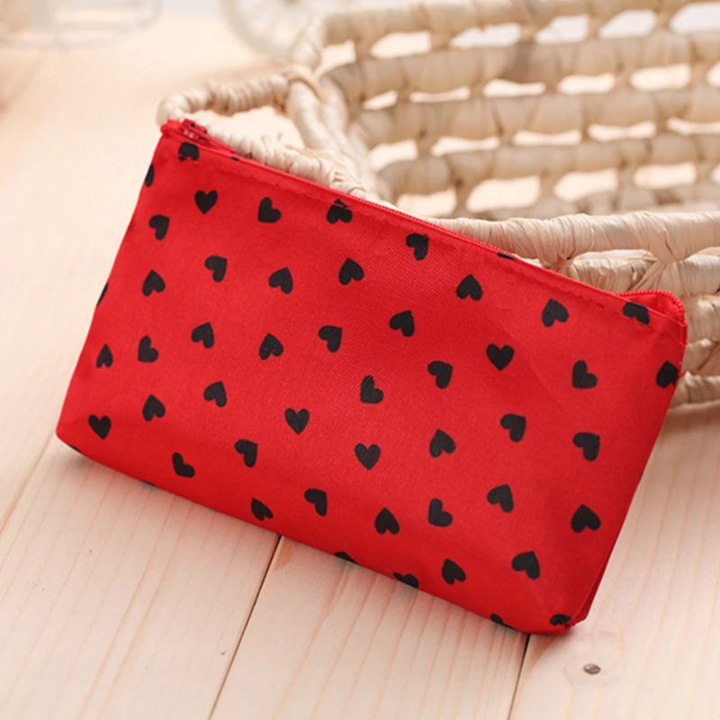 

Mini Heart Printing Cosmetic Bags Cases Cute Handbag Makeup Bag Organizer Toiletry Bag Fast shipping Free Shipping