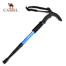 Верблюжья Пешие прогулки треккинговые аксессуары палки Телескопические Baton 4 секции ультра-легкие трости регулируемые Кемпинг Т-ручка