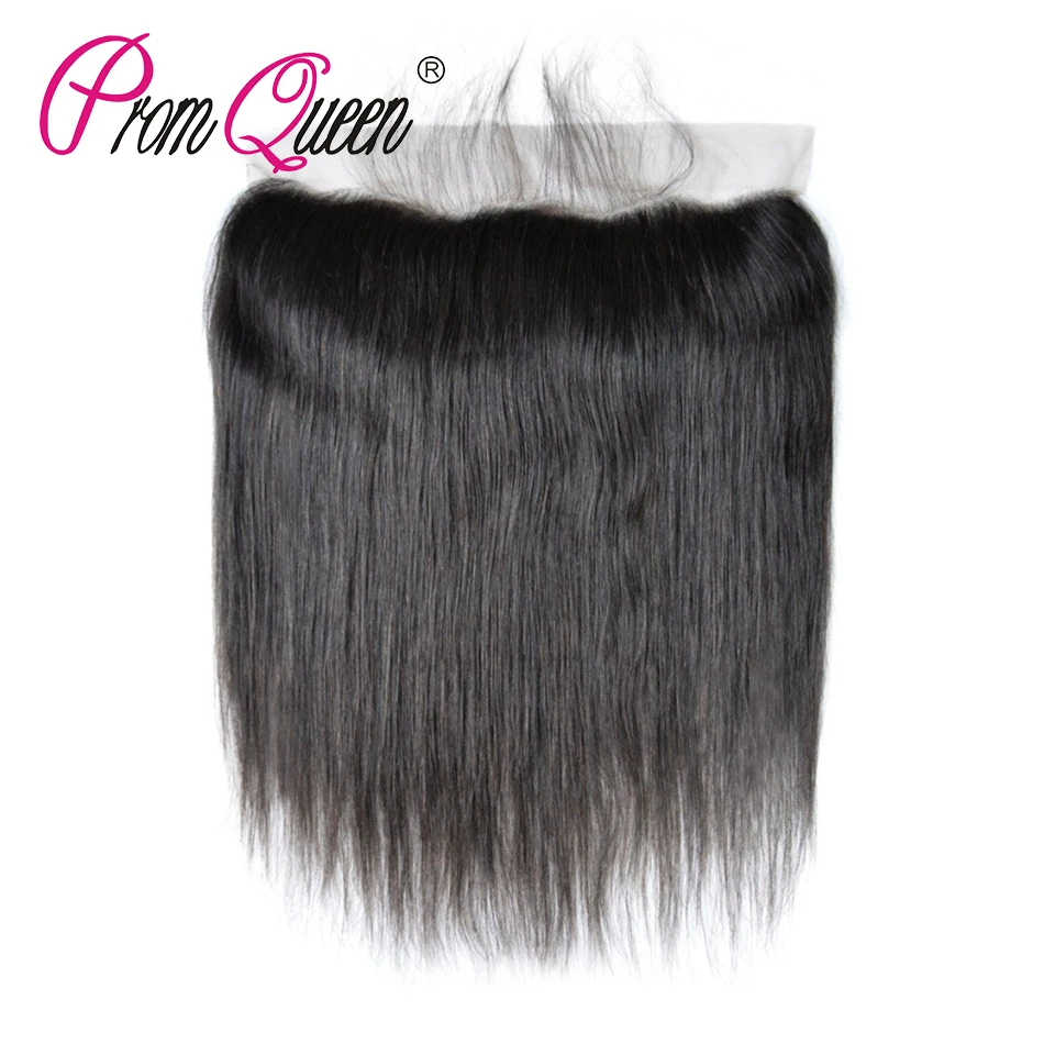 Prom Queen 13x4 Lace Frontal Brazilian Hair Natural Straight 1b Pre Plucked Frontal With Baby Hair 100 Human Remy Hair Closure