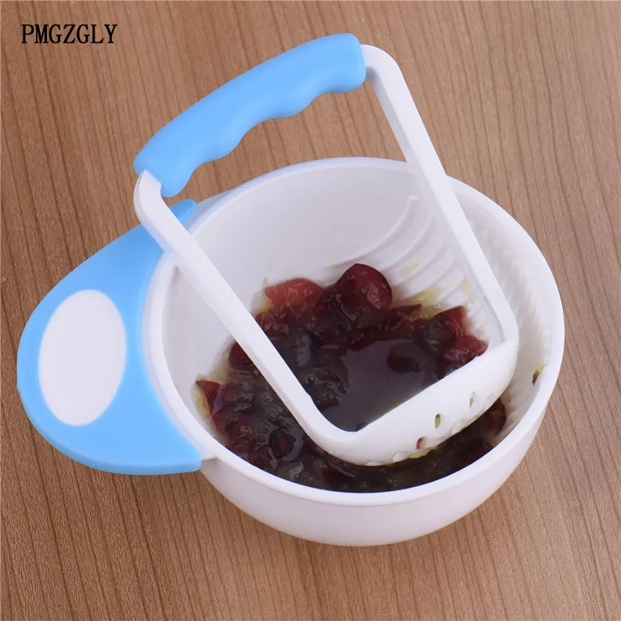 Kid Baby Learning Dishes Grinding Bowl Baby Handmade Grinding Fruit Supplement Children Infant Food Mill Bowl Feeding Dishes Food Grinding Bowl