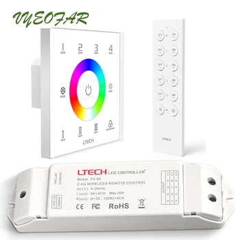 

New EX7S 4 zone 2.4GHz&DMX multi function AC 100-240V Touch Panel RGB led Controller Work With wireless Receiver and F7 Remote