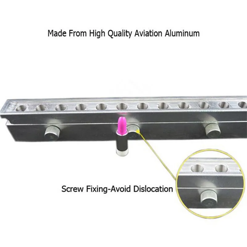 12 полостей/отверстий губная помада Форма из алюминиевого сплава 12,1 мм алюминиевая Губная помада 12 полостей отверстия для DIY губ Плесень Для Наполнения