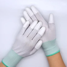 2 пары антистатические перчатки ESD электронные Нескользящие защитные перчатки мини-ПК с полиуретановым покрытием противоскользящие для защиты от пальцев