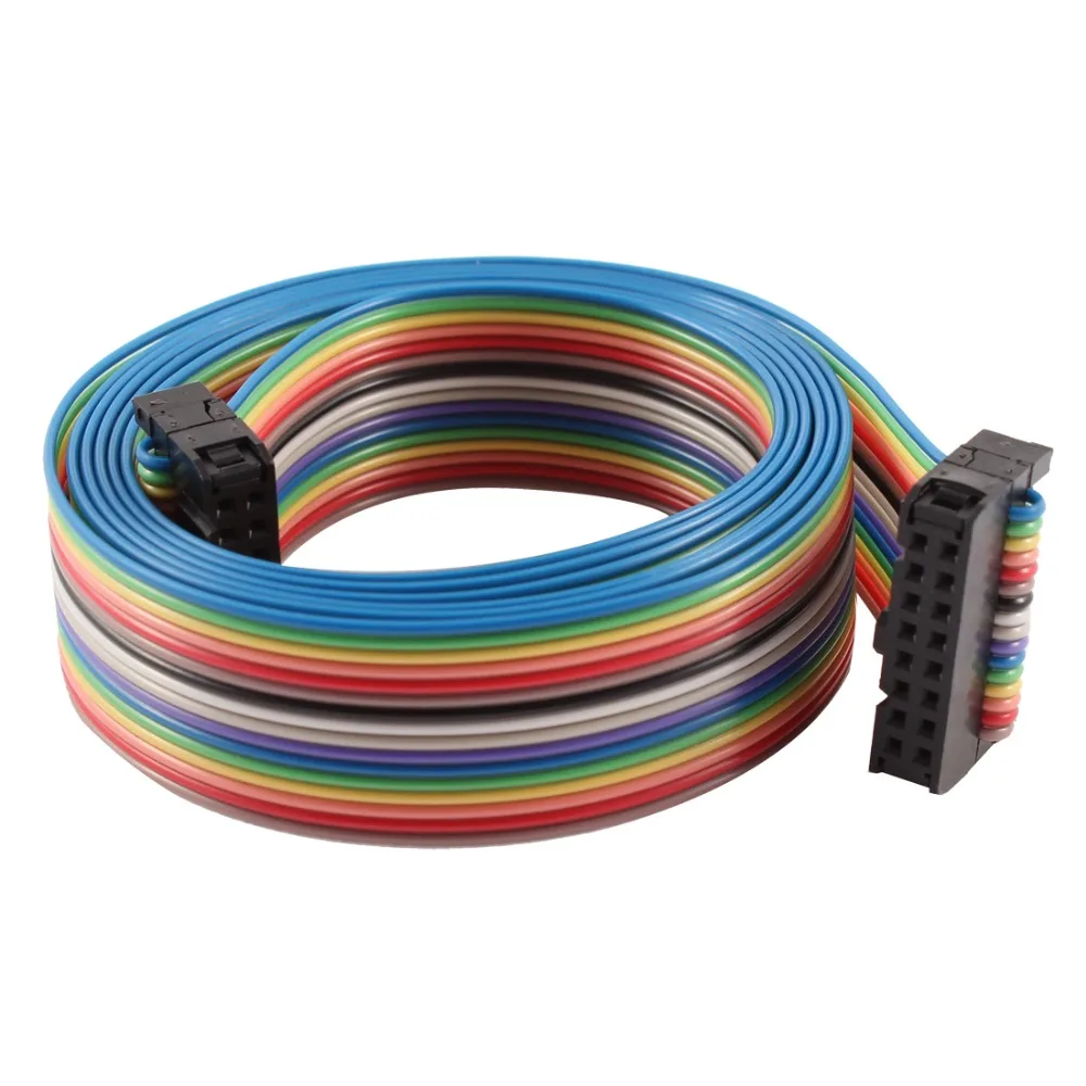 

UXCELL 2.54mm Pitch 16 Pin 16 Way F/F IDC Flat Rainbow Ribbon Cable 118cm Wiring Accessories Electrical Equipment Supplies