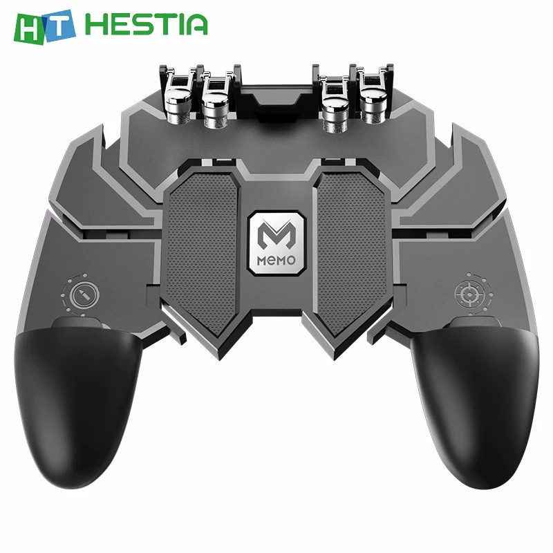 

HESTIA New PUBG AK66 L1R1 Six Finger Game Controller Joystick GamePad Stainless Steel Free Shoot Mobile Phone GamePad With USB
