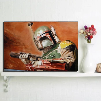 

Bobas Fetts Star Wall Art Wars Paintings On Canvas Modern Decorative Pictures For Living Room Home Decoration