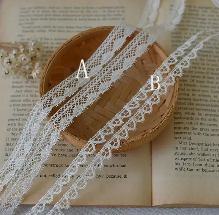

10 Meters Multi Designs 100% Cotton Lace Fabric Lace Trims Patchwork DIY Accessories Beige Color