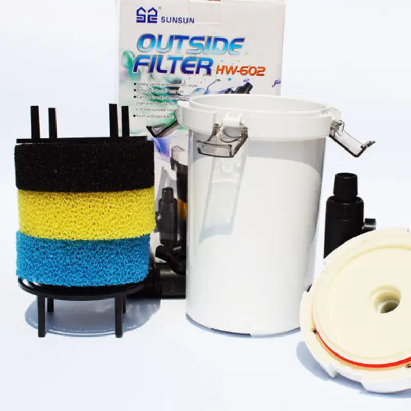 SUNSUN HW-602 Nano Aquarium Pre-filter External Canister Filter for Fish Tank Filtration System 1.5L Outside Filter