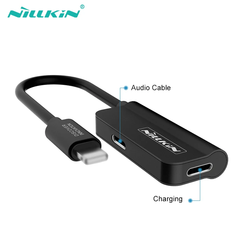 

NILLKIN for iPhone Charging Cable Lighting to Lighting Earphone Cable 2 in 1 Headphone Adapter for iPhone X/8/8 Plus/7/7 Plus