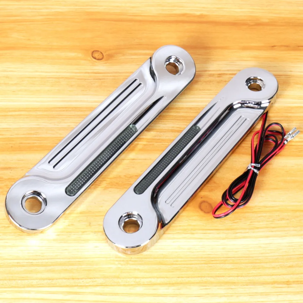  Chrome LED Shallow Cut Flush Fork Turn Signal Brackets For Harley Touring Electra Street Glide 2014 - 32941206696