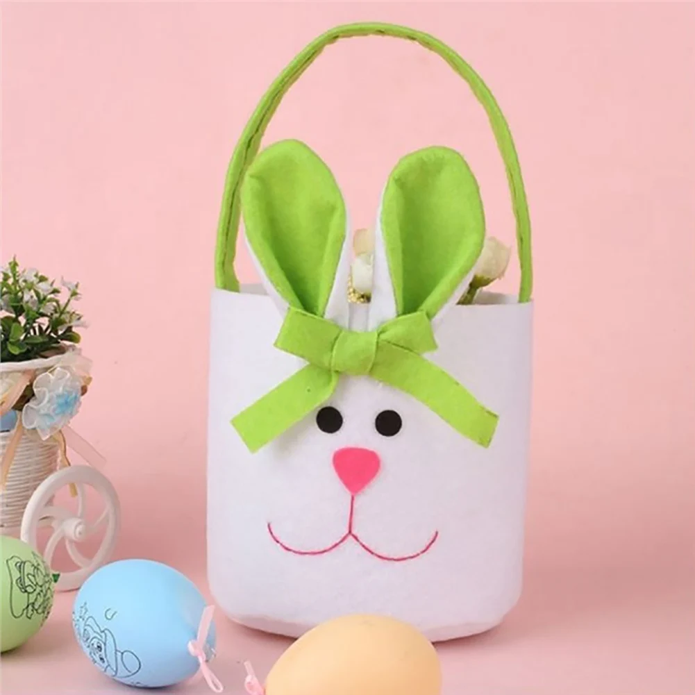 

Oval Bucket Rabbit Gift Candy Bag Christmas Easter Home Decoration Accessory