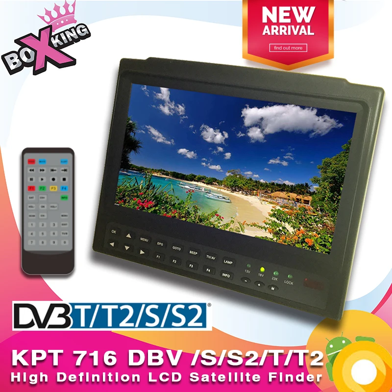 

Genuine KPT-716 DVB-S / S2 / t / T2 COMBO widescreen Digital Satellite Finder Meter monitor mpeg-4 hdmi, receiver for cctv (p50)