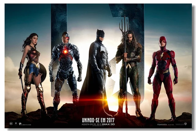 Custom Canvas Wall Decor Justice League Poster Gal Gadot Flash Custom Canvas Wall Decor Justice League Poster Gal Gadot Flash Stickers Mural Batman Superheroes Wallpaper Cyborg