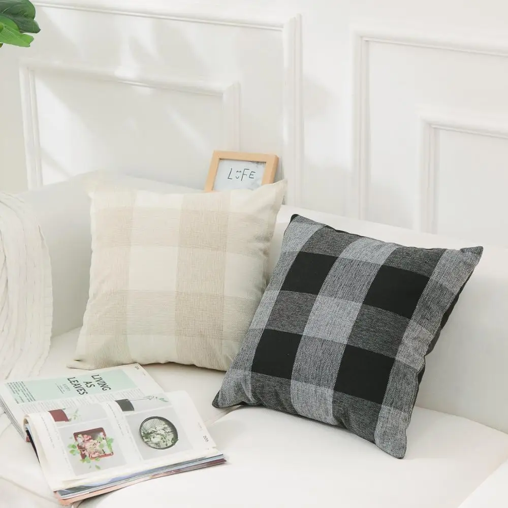 

100% Stripe Nordic Modern Style Woven Cotton Thread Pillow Covers Simple Europe Geometric Style Cushion Cover Home Decor NCD