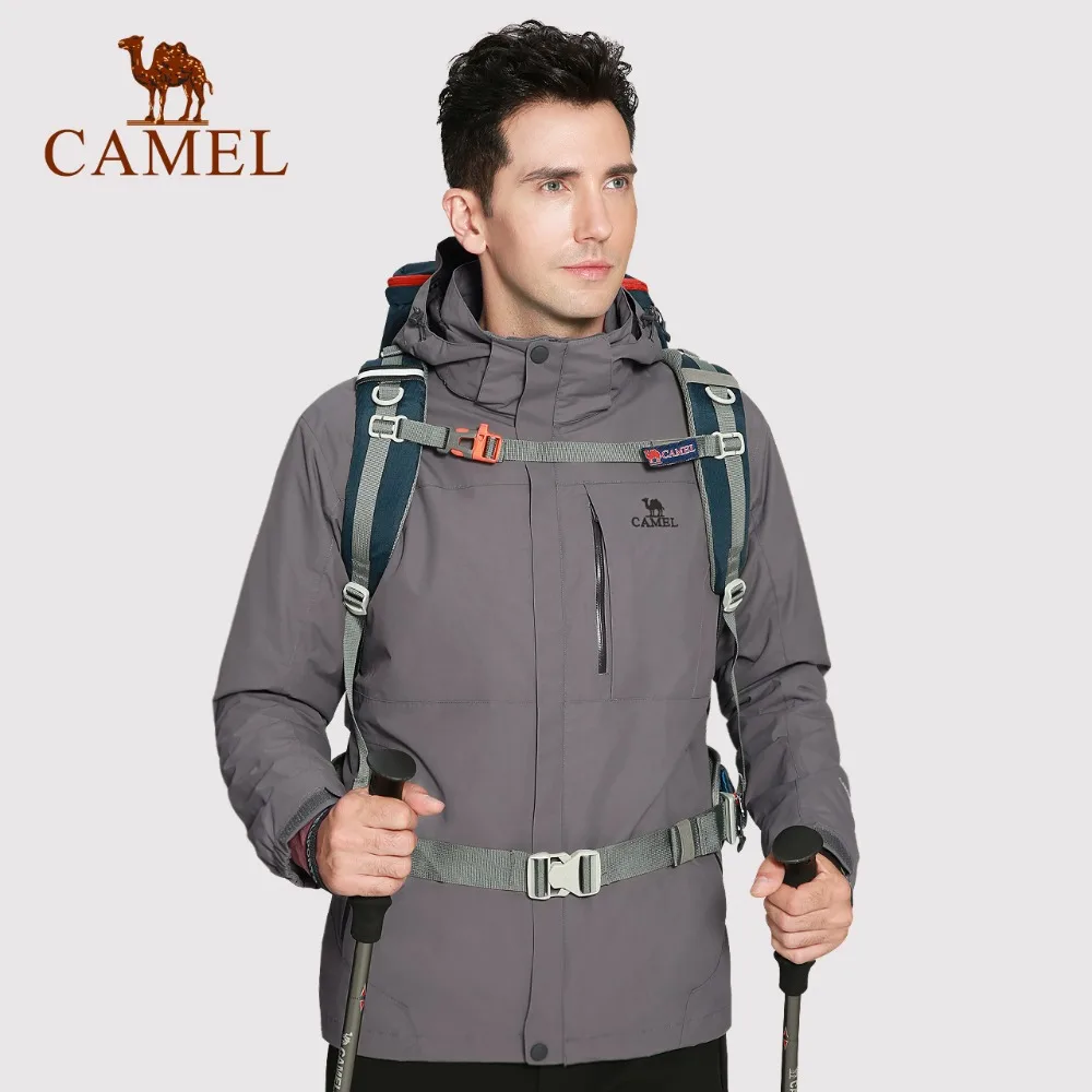 CAMEL мужская уличная куртка 3 в 1 для пешего туризма Водонепроницаемая дышащая термальная ветровка походная куртка для катания на лыжах и сноуборде