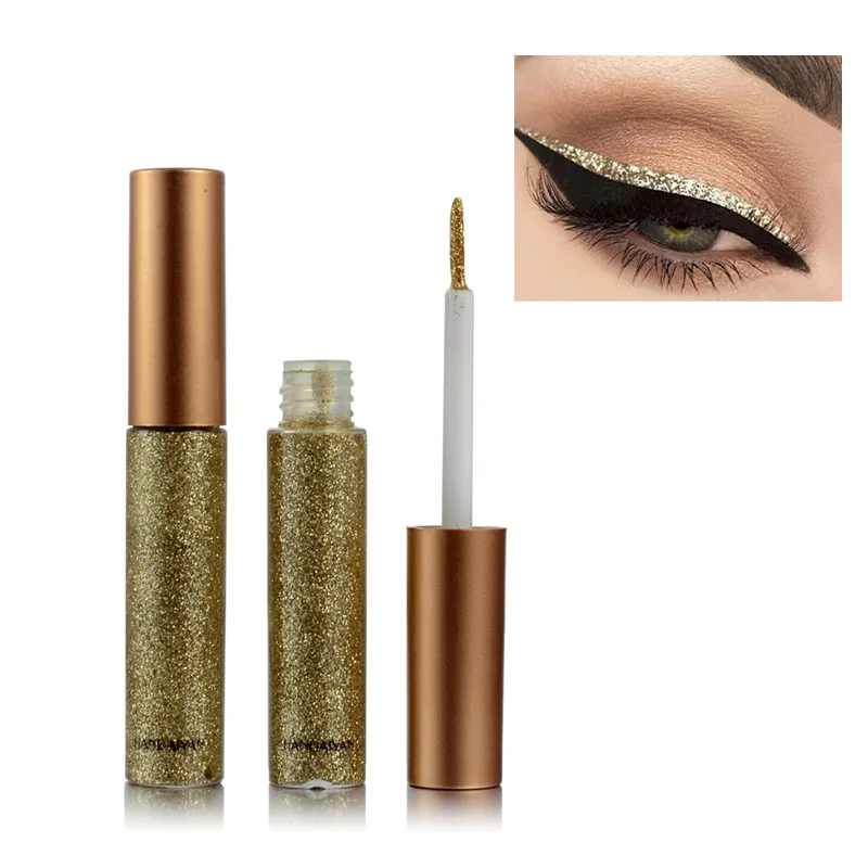 10pcs/set Shining Eyeliner Lot Waterproof Shimmer Shine Pigment Silver Gold Metallic Tint Liquid Glitter Eye Liner Set Maquiagem