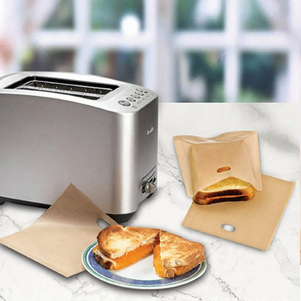 5pcs/lot Toaster Bags for Grilled Cheese Sandwiches Made Easy Reusable Non stick Baked Toast