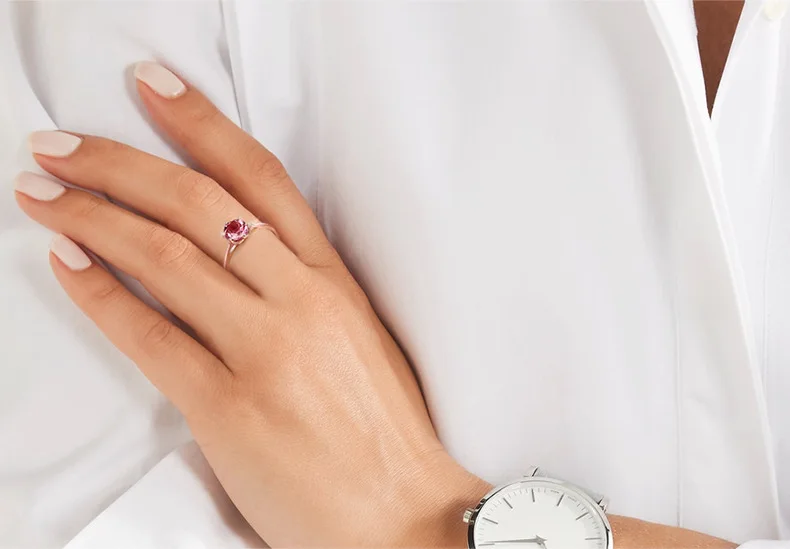 Обручальное кольцо из розового золота кольца женские 8 мм цвет круглый камень Классический роскошный шесть крапанов 925 Серебряное кольцо для свадебное кольцо для женщин ювелирные изделия
