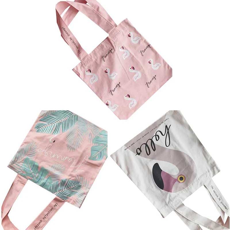 Cute Cotton Shopping Bags Travel Tote Canvas Women Printing Shoulder