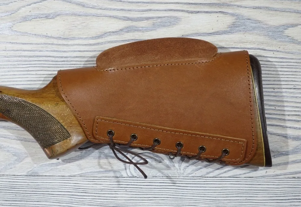

Real Leather Buttstock Protection Cover with Cheek Rest Padded