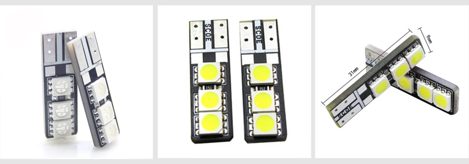 SCOE T10 W5W светодиодный светильник 168 194 2825 6SMD 5050 габаритный фонарь боковой парковочный светильник Canbus без ошибок автомобильный Стайлинг 8 цветов Упаковка из 2