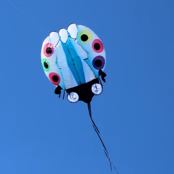 

soft sac insectes big single line kite flying toys for kids nylon kites outdoor fun games butterfly rainbow toy windsock factory