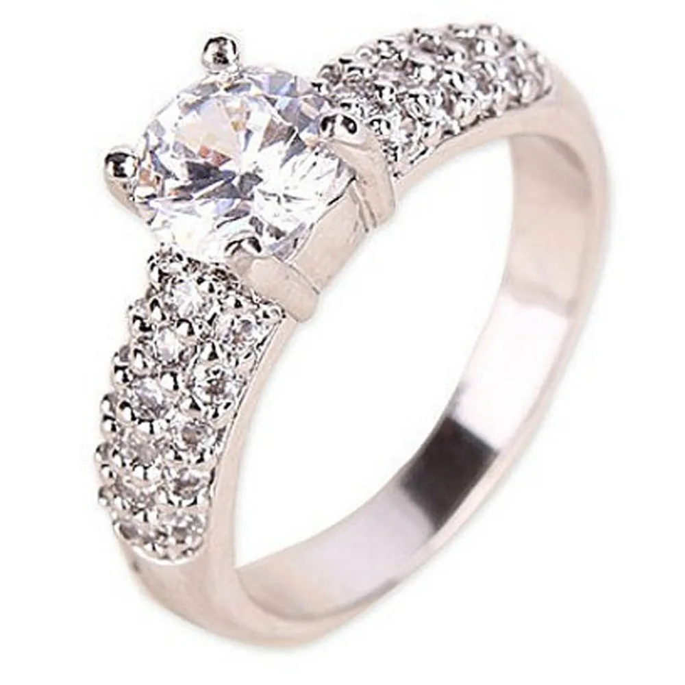 

New European And American Popular Crystal Micro Zircon Ring US SIZE 6 7 8 Fine Jewelry