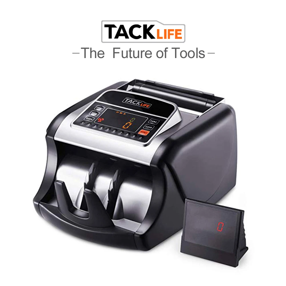 

Tacklife Bill Counter with Counterfeit Detection Money Counting Machine with UV Magnetic and Infrared LED Display Batch Modes