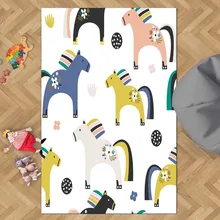 Else розовый синий желтый Радужный Единорог лошади 3d принт Нескользящая микрофибра для детской комнаты декоративный коврик для детской комнаты
