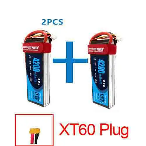 2 шт. DXF lipo Батарея 3S 11,1 V 3500 мА/ч, 4200 мА/ч, 7000 мА/ч, 8000 мА/ч, 60C 120C 240C для 1/10 1/8 RC автомобиль грузовик FPV, вертолет-Дрон - Цвет: 3S4200Softcase-XT60