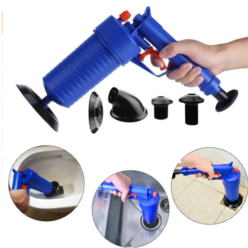 

Air Power Drain Blaster Gun Home High Pressure Plunger Sink Pipe Clog Remover Toilet Bathroom Kitchen Cleaner Pump Drop shipping