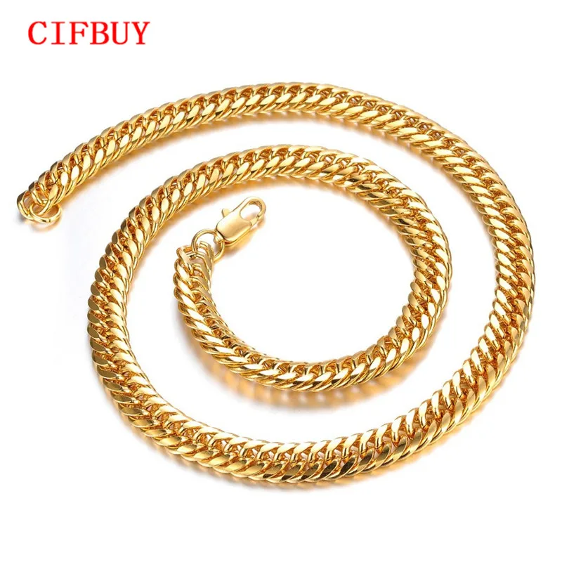 8mm Chunky Luxury Gold Filled Curb Cuban Chains Necklace Thick Heavy