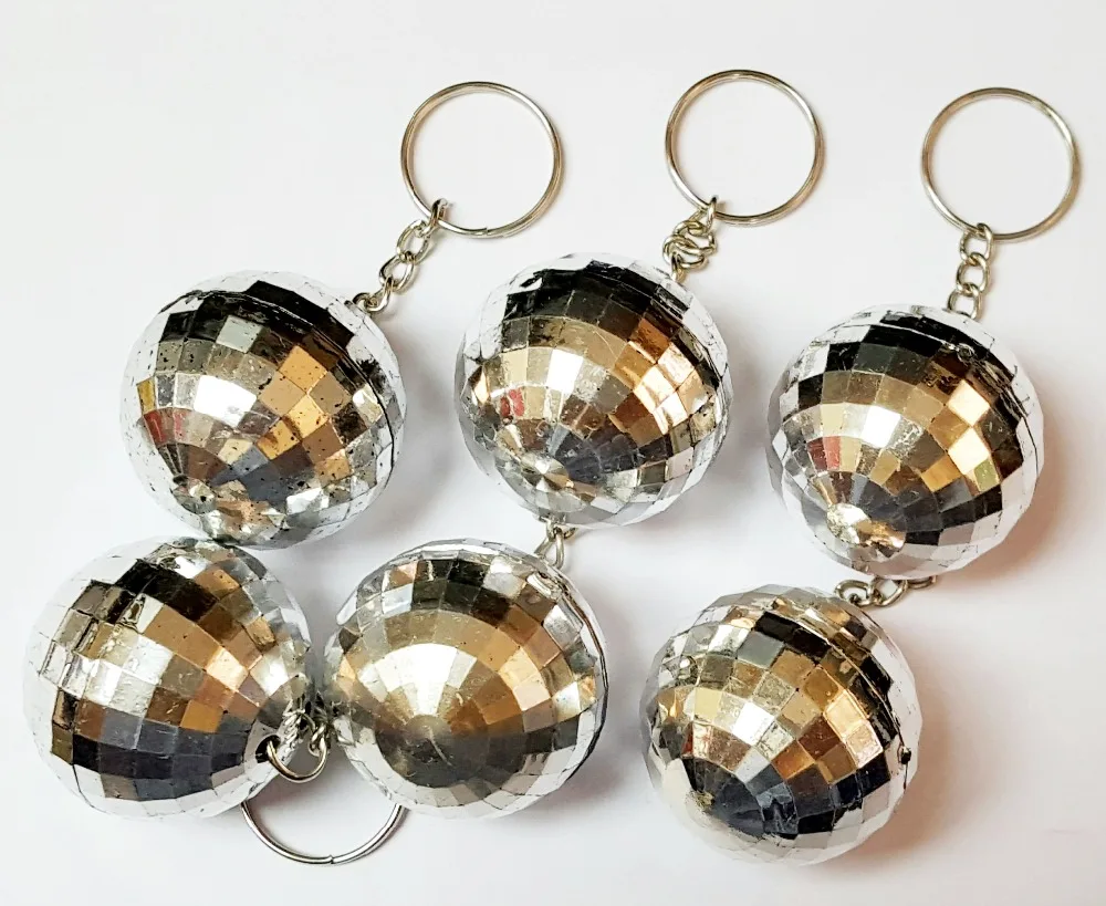 Брелок для ключей с серебряным дискотечным шариком 3 9 см 10 шт.|chain key|chain ballchain music |