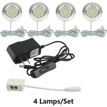 AC 100-240 В DC 12 В 3 Вт светодиодный адаптер света для шкафа и переключатель круглый кухонный Счетчик полка лампа витрина и напитки огни