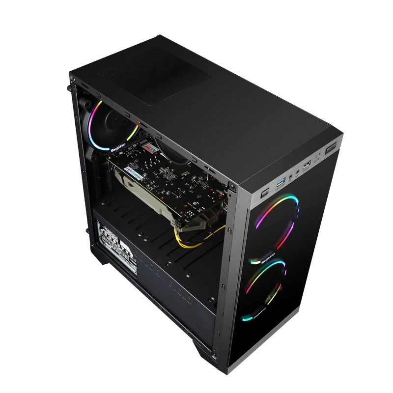 A1 AMD Ryzen5 2600 GTX1060 120GB SSD игровой Настольный ПК компьютер 8GB ram домашний стол 5 красочные веера